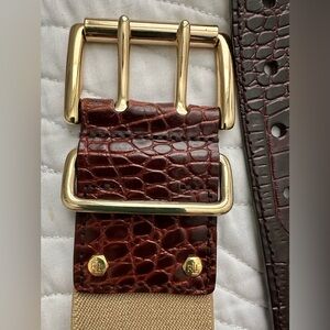 Ralph Lauren Leather Crocodile Embossed Belt sz M
